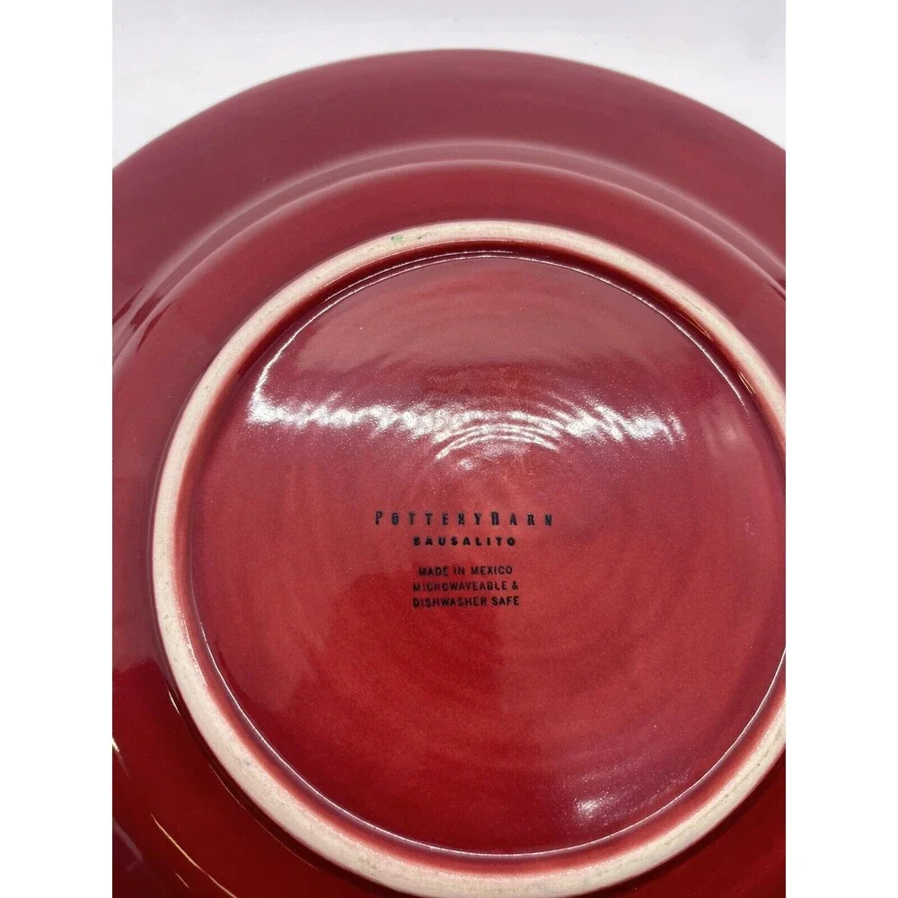 Pottery Barn Sausalito Merlot Red Plate 12.25